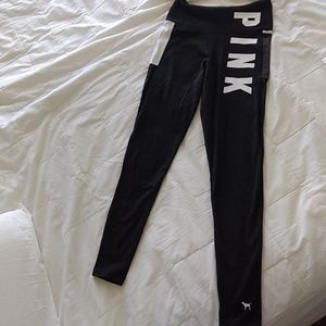 PINK Leggings w Mesh Phone Pocket Medium New